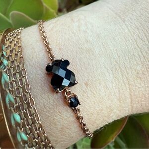 Tous Black and Rose Gold Bracelet with Bear Design